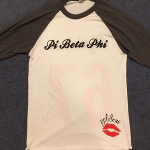 American Apparel Pi Beta Phi baseball tee
